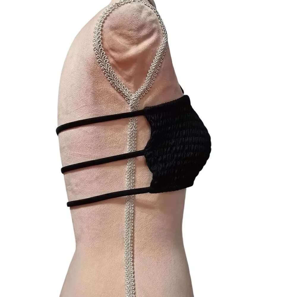 *2 for $30* Mermaid Swimwear Black Strappy Bikini Top
